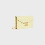 WALLET ON CHAIN MARGO IN SHINY CALFSKIN LIGHT YELLOW - Image 2